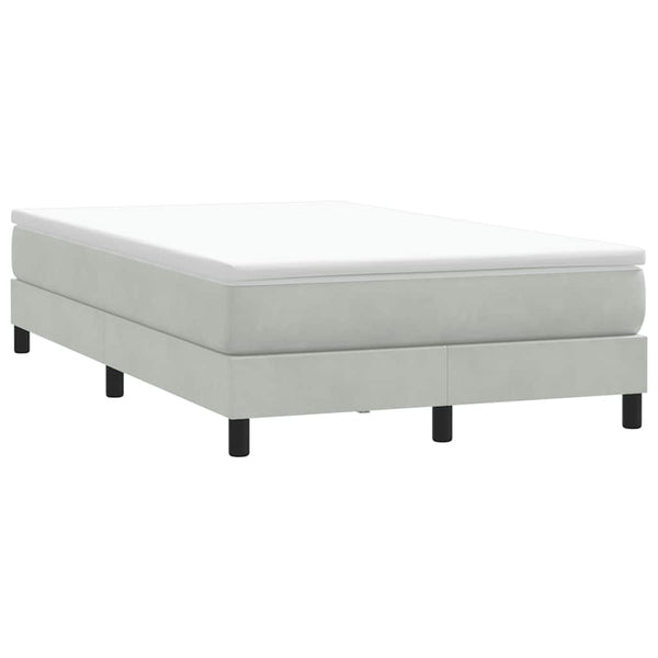 Boxspringbett Hellgrau Samt 120x220 cm