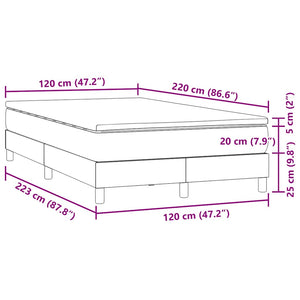 Boxspringbett Hellgrau Samt 120x220 cm
