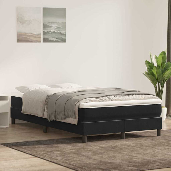 Boxspringbett mit Matratze Schwarz 120x220 cm Samt