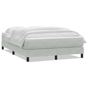 Boxspringbett mit Matratze Hellgrau Samt 140x220 cm
