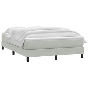Boxspringbett mit Matratze Hellgrau Samt 140x220 cm