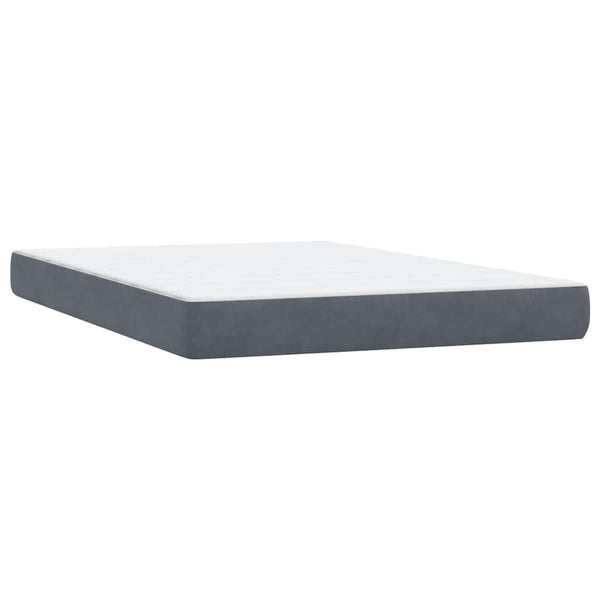 Boxspringbett mit Matratze Dunkelgrau 140x220 cm Samt