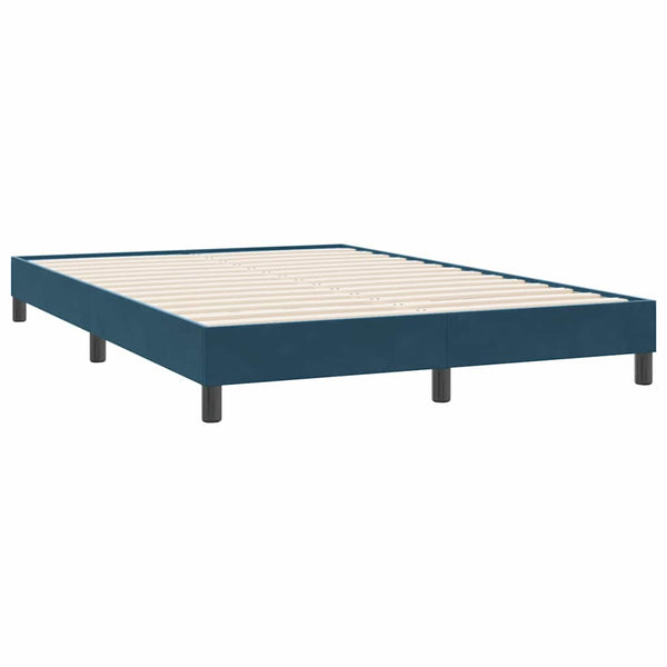 vidaXL Box Spring Bed with Mattress Dark Blue 140x220 cm Velvet