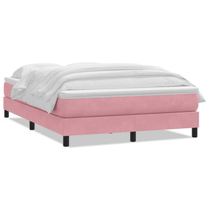 vidaXL Lit coffre avec matelas Rose 140x220 cm Velours