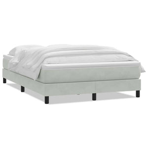 Boxspringbett mit Matratze Hellgrau Samt 160x220 cm