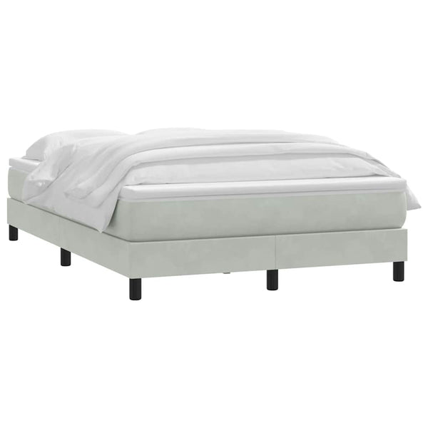 Boxspringbett mit Matratze Hellgrau Samt 160x220 cm
