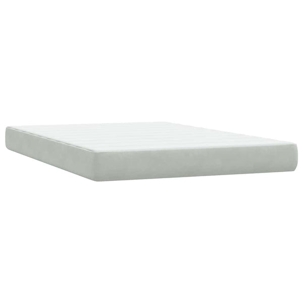 Boxspringbett mit Matratze Hellgrau Samt 160x220 cm