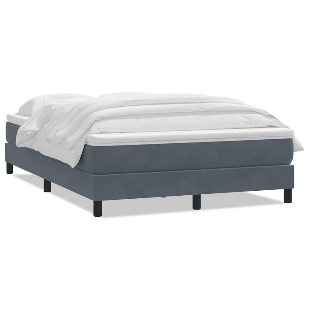 vidaXL Lit coffre avec matelas Gris foncé 160x220 cm Velours