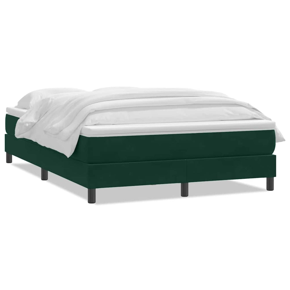vidaXL Lit coffre avec matelas Vert foncé 160x220 cm Velours