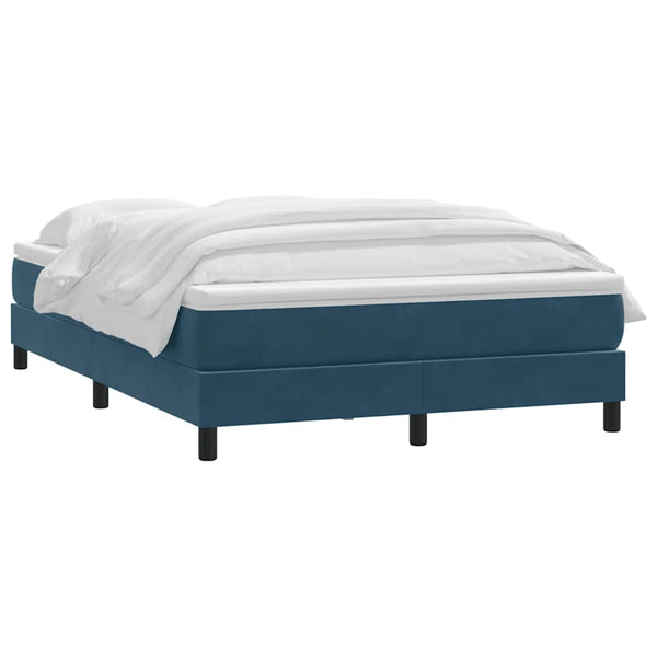 Boxspringbett mit Matratze Dunkelblau 160x220 cm