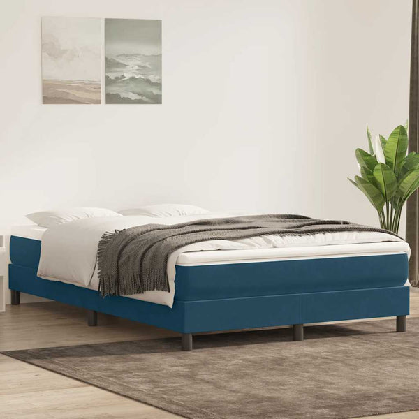 Boxspringbett mit Matratze Dunkelblau 160x220 cm