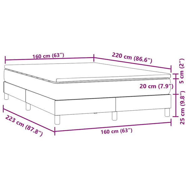 Boxspringbett Rosa Samt 160x220 cm