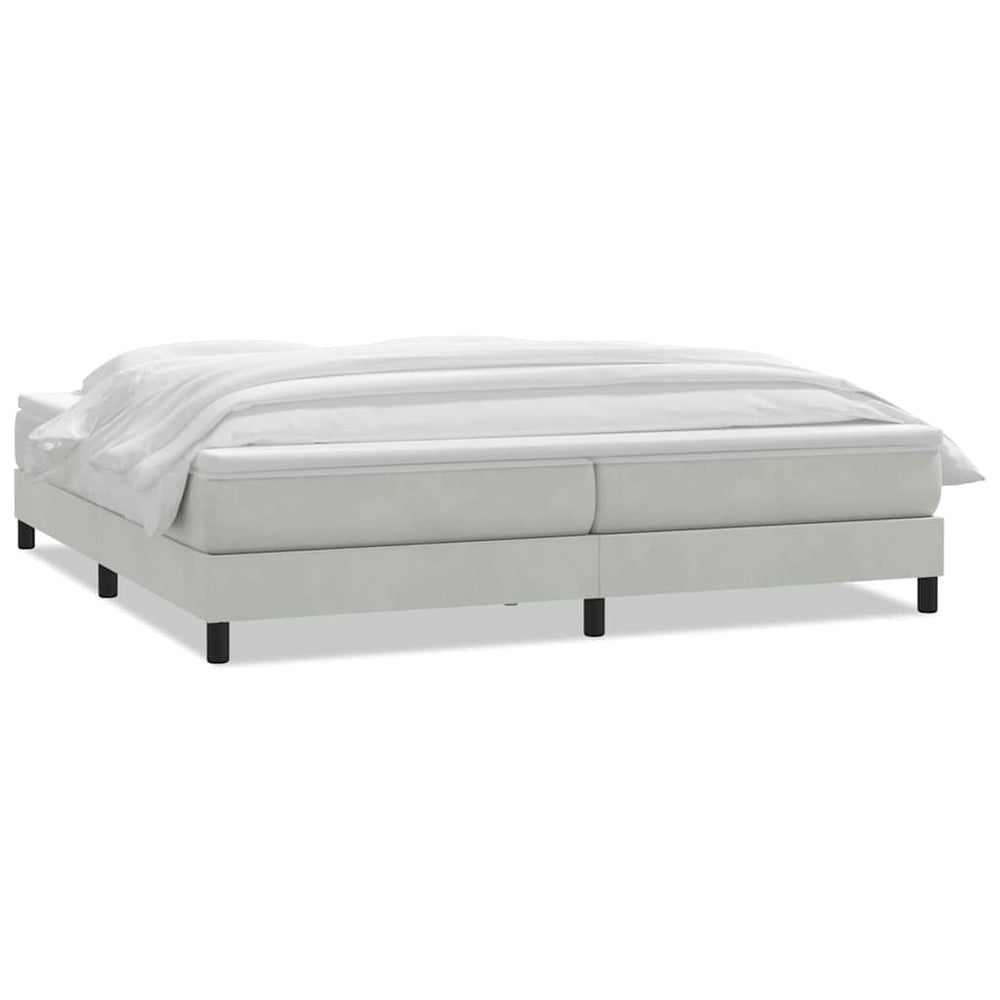 vidaXL Lit tapissier avec matelas Gris clair 180x220 cm Velours