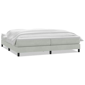 vidaXL Lit tapissier avec matelas Gris clair 180x220 cm Velours