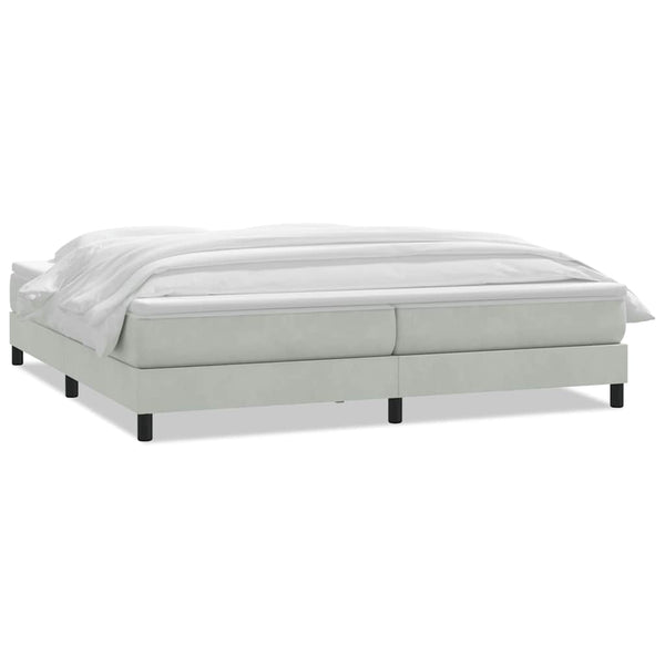 vidaXL Lit tapissier avec matelas Gris clair 180x220 cm Velours