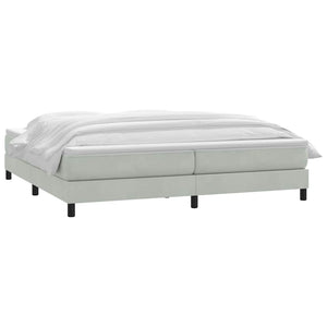 vidaXL Lit tapissier avec matelas Gris clair 180x220 cm Velours