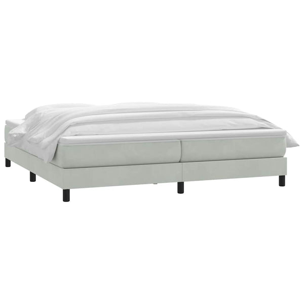 vidaXL Lit tapissier avec matelas Gris clair 180x220 cm Velours