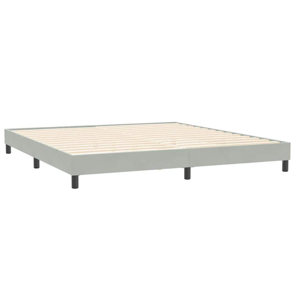 vidaXL Lit tapissier avec matelas Gris clair 180x220 cm Velours
