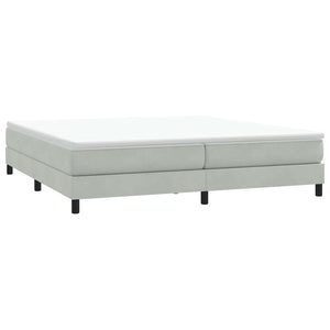 vidaXL Lit tapissier avec matelas Gris clair 180x220 cm Velours
