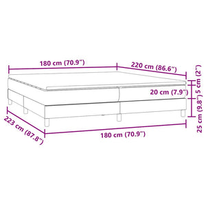 Boxspringbett mit Matratze Dunkelgrau 180x220 cm