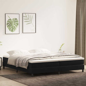 Boxspringbett mit Matratze Schwarz 180x220 cm Samt