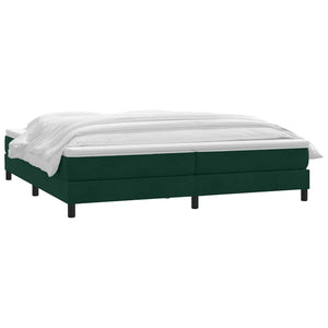 vidaXL Box Spring Bed with Mattress Dark Green 180x220 cm Velvet