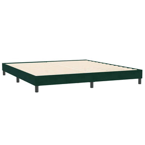 vidaXL Box Spring Bed with Mattress Dark Green 180x220 cm Velvet