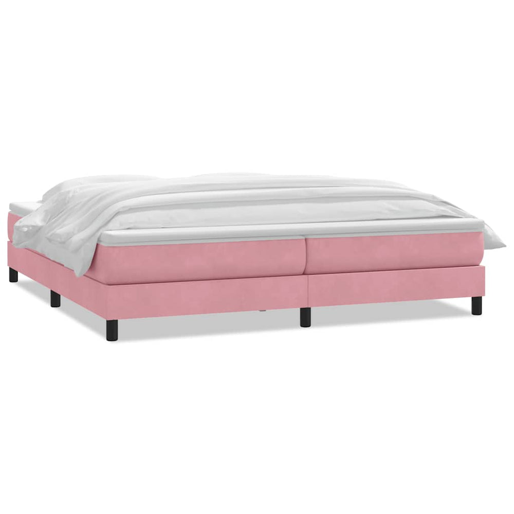 vidaXL Lit coffre avec matelas Rose 180x220 cm Velours