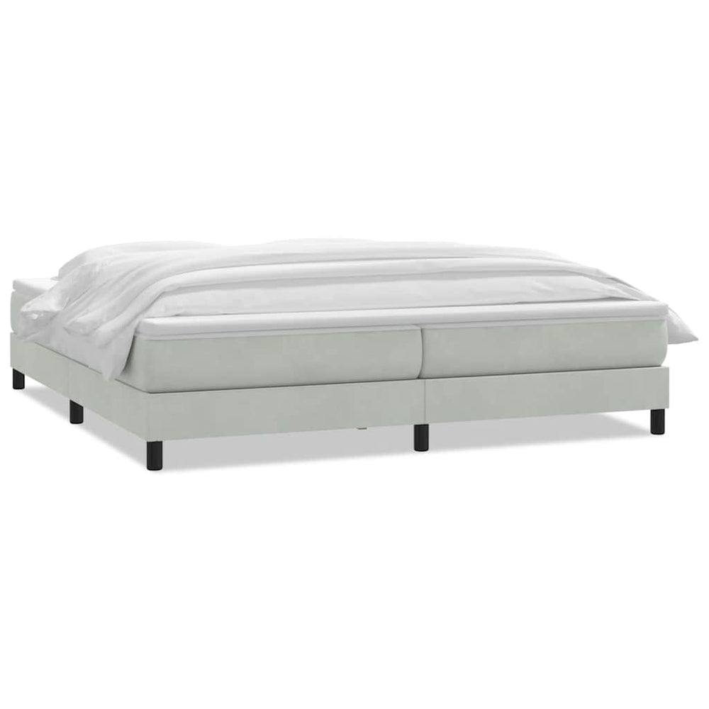 vidaXL Lit coffre avec matelas Gris clair 200x220 cm Velours