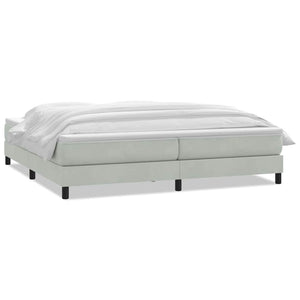Boxspringbett mit Matratze, Samt Hellgrau, 200x220 cm