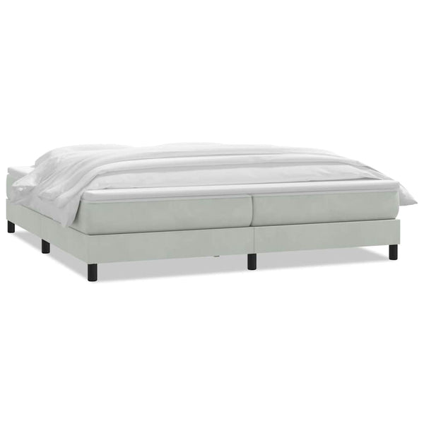 Boxspringbett mit Matratze, Samt Hellgrau, 200x220 cm