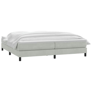 Boxspringbett mit Matratze, Samt Hellgrau, 200x220 cm