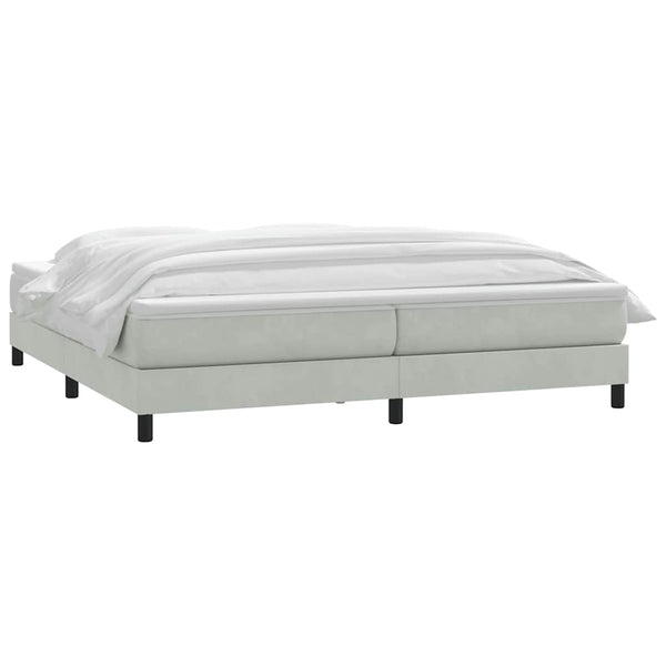 Boxspringbett mit Matratze, Samt Hellgrau, 200x220 cm