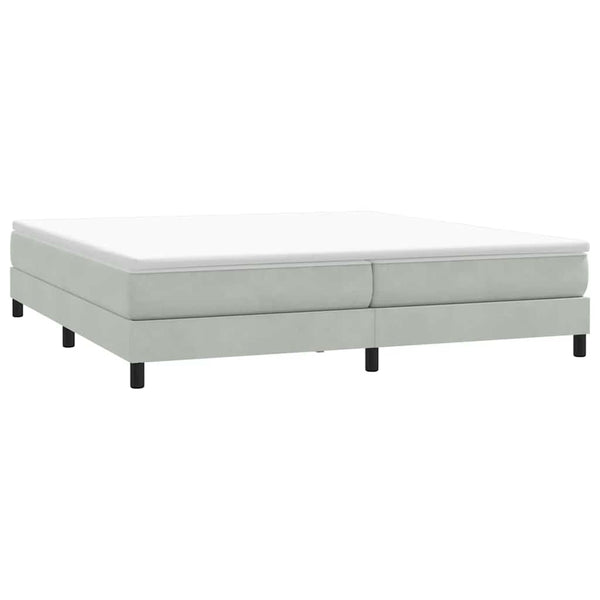 Boxspringbett mit Matratze, Samt Hellgrau, 200x220 cm