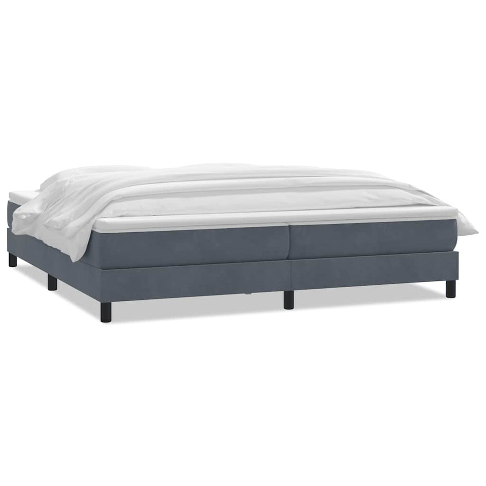 vidaXL Lit tapissier avec matelas Gris foncé 200x220 cm Velours