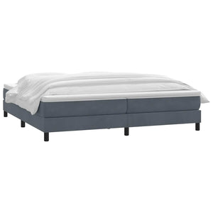 vidaXL Lit tapissier avec matelas Gris foncé 200x220 cm Velours