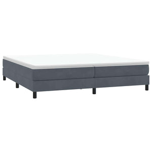 vidaXL Lit tapissier avec matelas Gris foncé 200x220 cm Velours