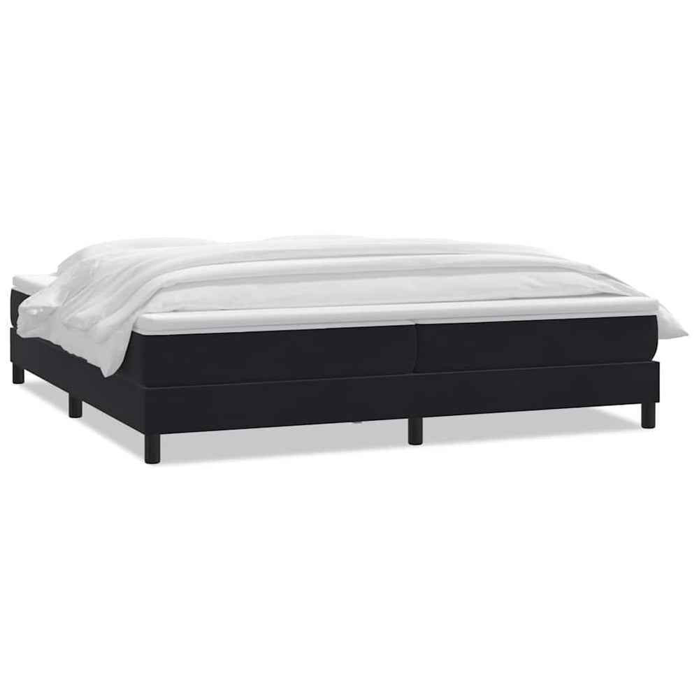 vidaXL Lit tapissier avec matelas Noir 200x220 cm Velours