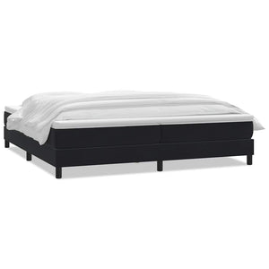 vidaXL Lit tapissier avec matelas Noir 200x220 cm Velours