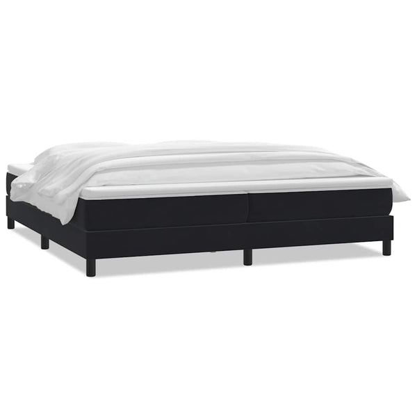 vidaXL Lit tapissier avec matelas Noir 200x220 cm Velours