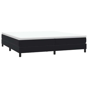 vidaXL Lit tapissier avec matelas Noir 200x220 cm Velours
