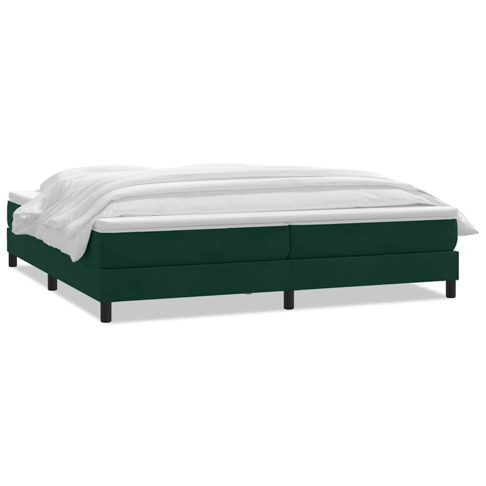 vidaXL Lit boxspring avec matelas vert foncé 200x220 cm velours