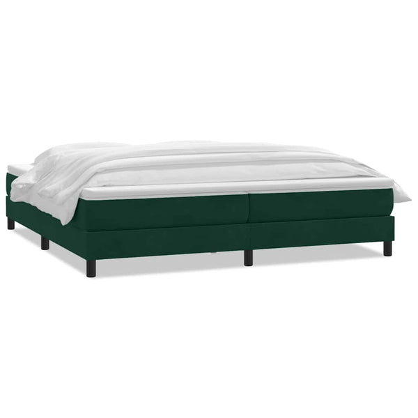 vidaXL Box Spring Bed with Mattress Dark Green 200x220 cm Velvet