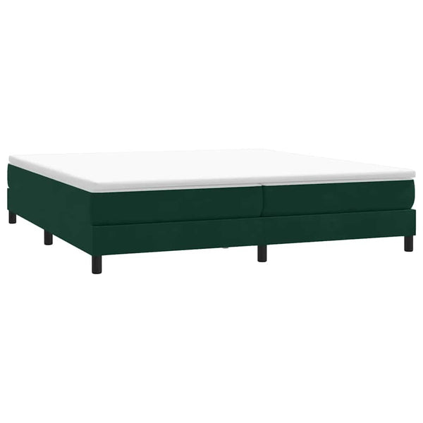 vidaXL Box Spring Bed with Mattress Dark Green 200x220 cm Velvet