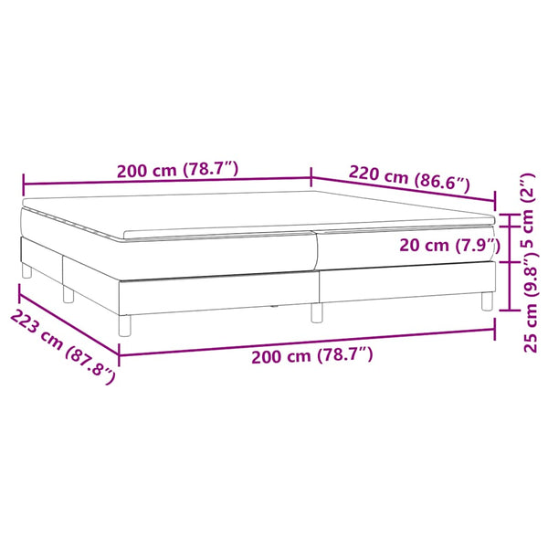vidaXL Box Spring Bed with Mattress Dark Green 200x220 cm Velvet