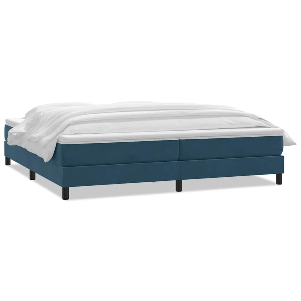 vidaXL Lit coffre avec matelas Bleu foncé 200x220 cm Velours