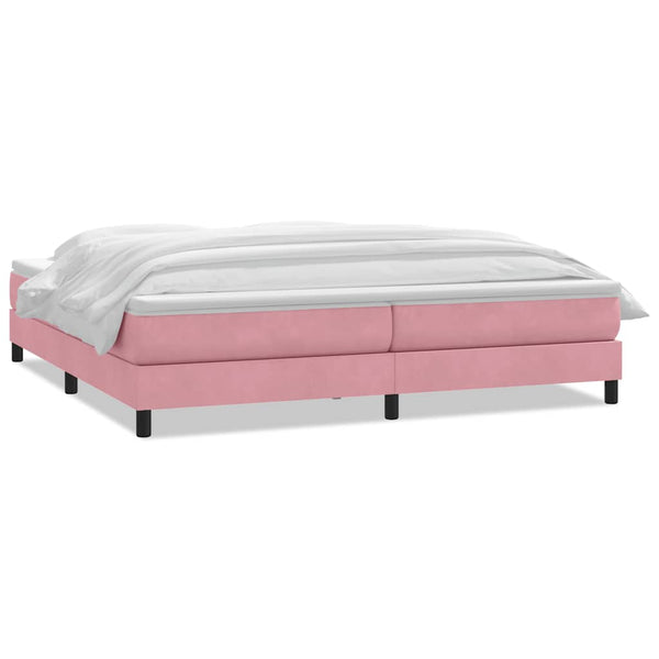 vidaXL Lit boxspring avec matelas Rose 200x220 cm Velours