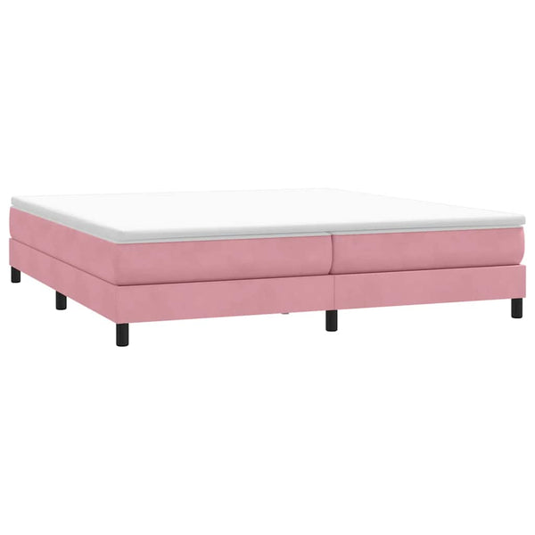 vidaXL Lit boxspring avec matelas Rose 200x220 cm Velours