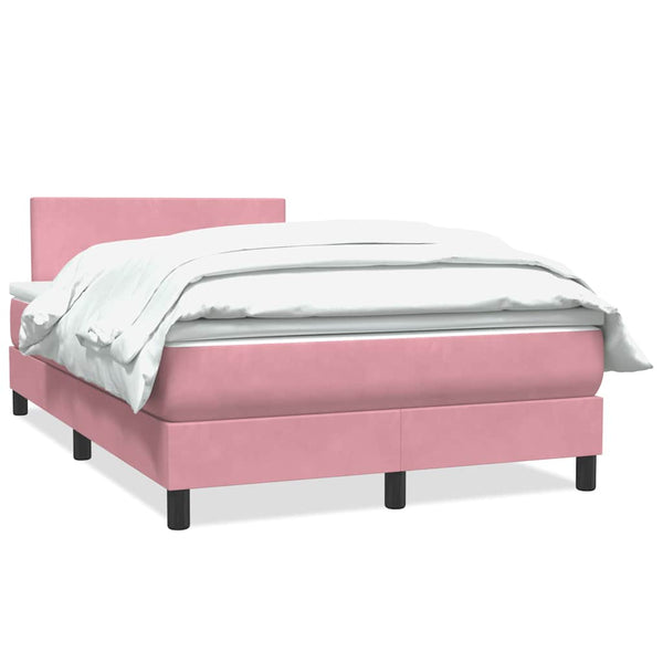 vidaXL Lit double tapissier avec matelas velours rose 120x210 cm