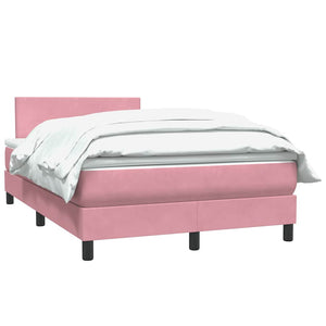 vidaXL Lit double tapissier avec matelas velours rose 120x210 cm